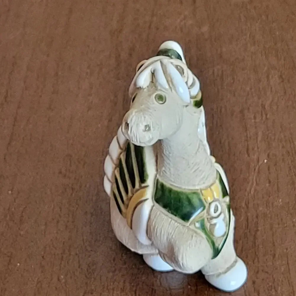 Vintage Artesania Rinconada Baby Pegasus Figure Uruguay Carved Signed